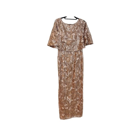 JS Collections Evalina Column Gown Boat Neck Mink Women's Size 4 NWT - Picture 9 of 12